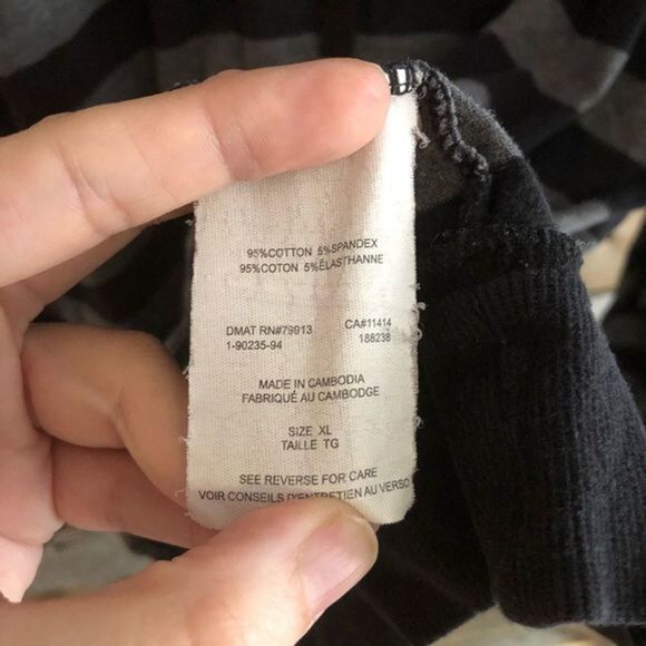 MOTHERHOOD Maternity size XL Grey/Black stripe lightweight hoodie - Picture 5 of 5